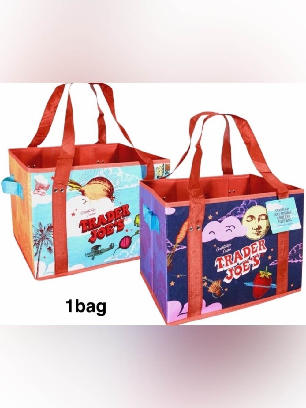 Trader Joe's Stand-Up Collapsable Grocery Tote